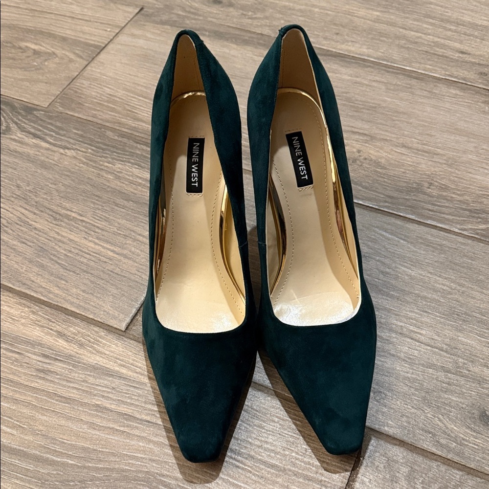 Nine West Oraye Dark Green Stiletto Pumps Sz 10 M - Picture 6 of 14